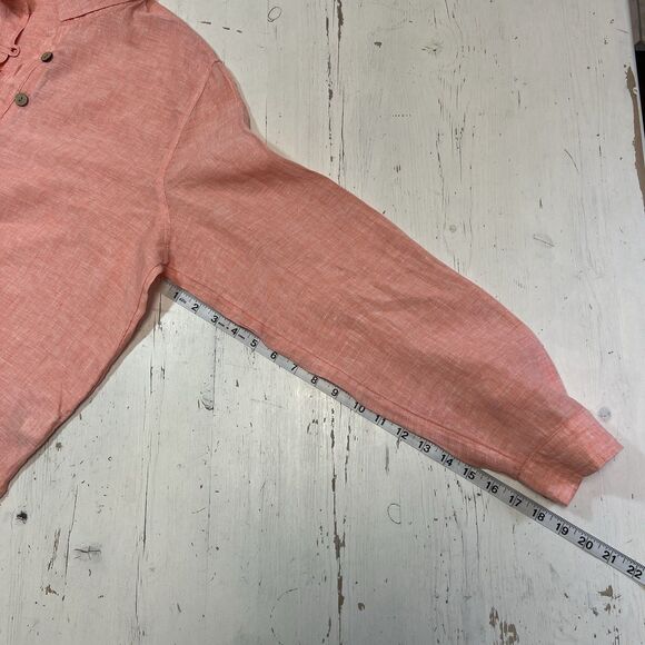 Sigrid Olsen Blouse Top 100% Linen Shirt Lagenlook Top Relaxed Fit Tunic Coastal - Picture 7 of 8